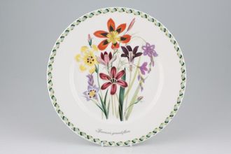 Portmeirion Ladies Flower Garden Dinner Plate Sparaxis Grandiffora - Named - Backstamps Vary 10 3/4"