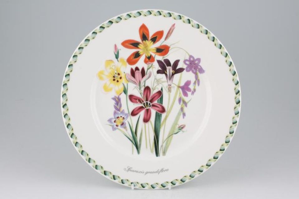 Portmeirion Ladies Flower Garden Dinner Plate Sparaxis Grandiffora - Named - Backstamps Vary 10 3/4"