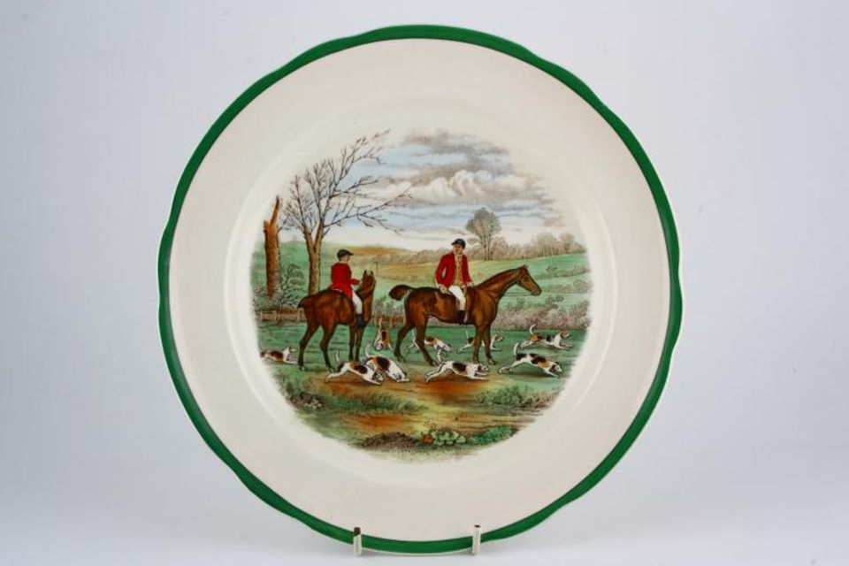Spode Herring's Hunt Dinner Plate Fluted Egde - "The Huntsman" 10 1/2"