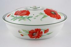 Royal Worcester Poppies Casserole Dish + Lid Round, covered, shallow dish, no handles 1 1/2pt thumb 1