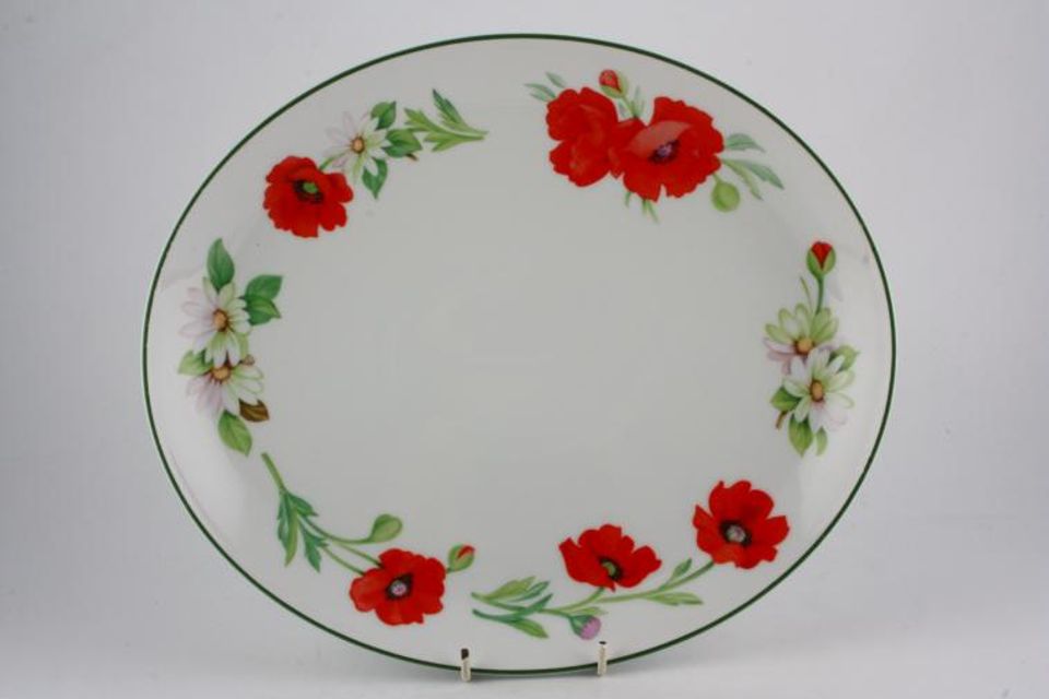 Royal Worcester Poppies Oval Platter 12 3/4"