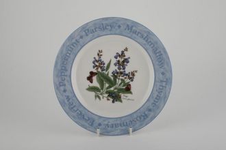 Royal Worcester Herb Garden Salad/Dessert Plate Sage - Blue Borders 8 1/4"