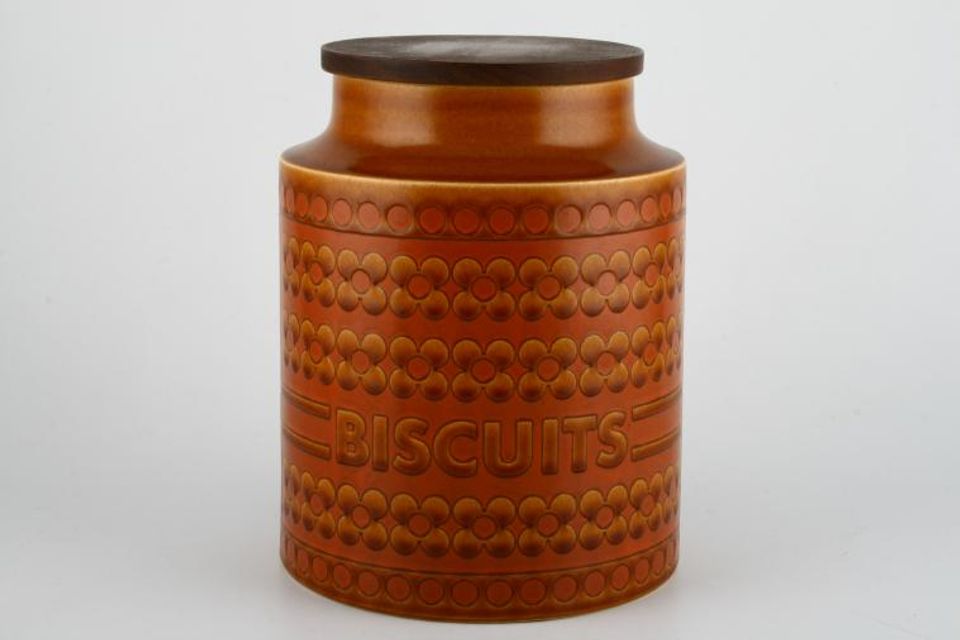Hornsea Saffron Biscuit Jar + Lid Size represents Height 8"