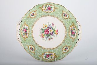 Queen Anne Gainsborough - Green Cake Plate Eared 10"