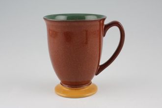 Denby Spice Mug Footed, Brown/Green. Mustard foot 3 1/2" x 4 1/2"