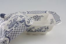 Furnivals Old Chelsea - Blue Vegetable Tureen with Lid square - footed - Flower pattern inside 2pt thumb 2