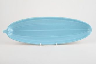 Sell Poole Twintone Dove Grey and Sky Blue Serving Dish Cucumber Dish 12 3/4"