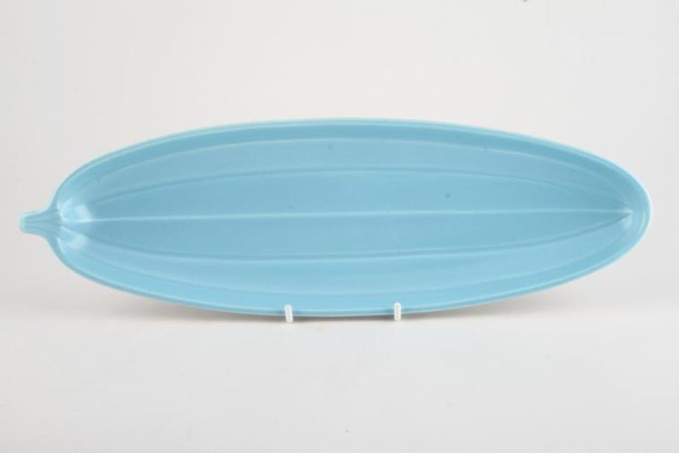 Poole Twintone Dove Grey and Sky Blue Serving Dish Cucumber Dish 12 3/4"