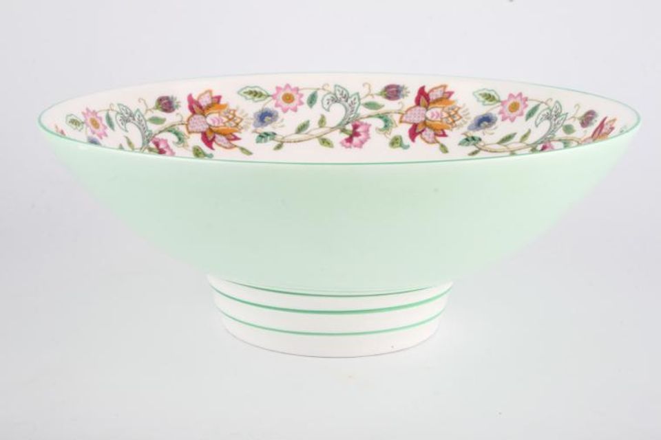 Minton Haddon Hall - Green Edge Serving Bowl Footed 8 3/4"