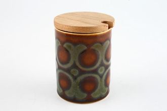 Hornsea Bronte Mustard Pot + Lid Wooden lid 2 1/4" x 1 3/4"