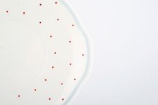 Susie Cooper Raised Spot - Red Spots with Blue Band Cake Plate Eared 10" thumb 2
