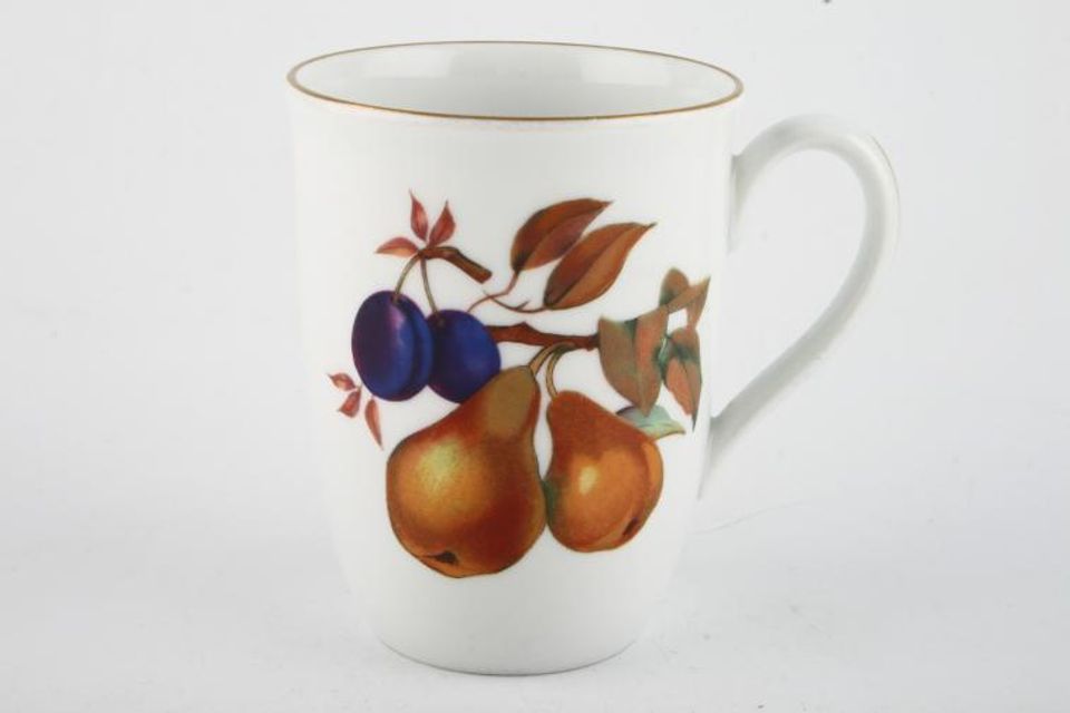 Royal Worcester Evesham - Gold Edge Mug Pears and Plum - Redcurrants on back 3 1/4" x 4 1/4"