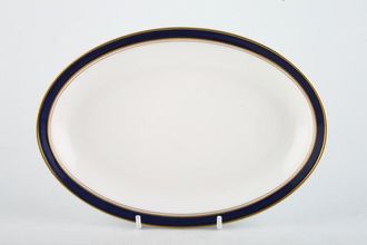 Royal Worcester Howard - Cobalt Blue - gold rim Sauce Boat Stand No Well / Can also be used as Pickle Dish 7 3/4"