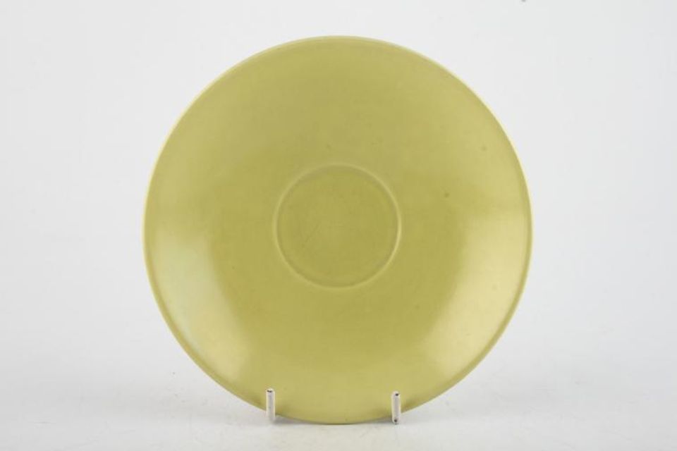 Poole Twintone Seagull and Lime Yellow Breakfast Saucer 6 1/8"
