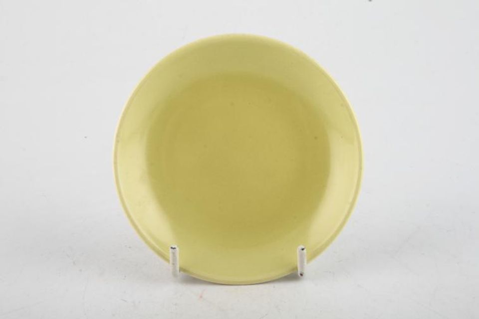 Poole Twintone Seagull and Lime Yellow Butter Pat 4"