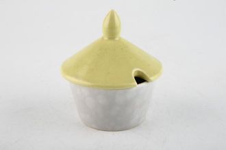 Sell Poole Twintone Seagull and Lime Yellow Mustard Pot + Lid