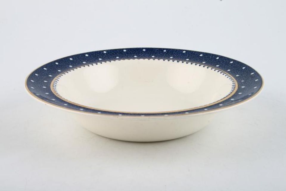 Ridgway Conway - Blue Fruit Saucer Rimmed, cream 5 7/8" x 1 1/4"