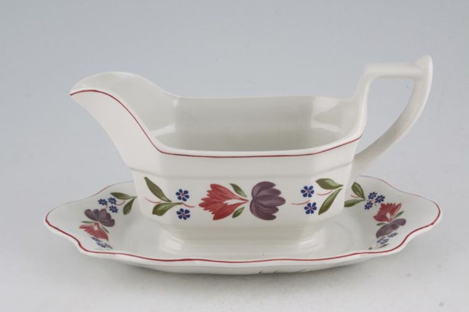 Adams Old Colonial Sauce Boat and Stand Fixed