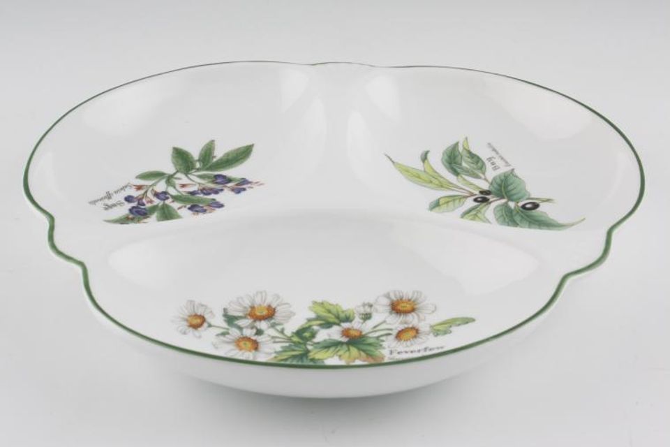 Royal Worcester Worcester Herbs Serving Dish Triple Dish - Some items made abroad 9 1/2"