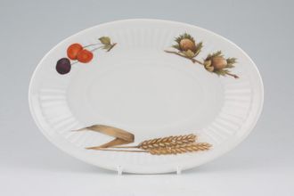 Royal Worcester Wild Harvest - Ribbed Sauce Boat Stand Oval 8 1/2"