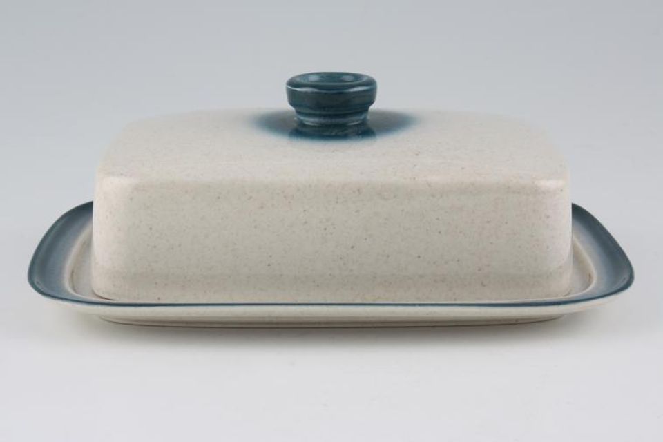 Wedgwood Blue Pacific - Old Style Butter Dish + Lid 7 1/2" x 5 1/2"