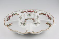 Royal Worcester Holly Ribbons Crudité 6 Sectioned Dish 13 1/2" thumb 1