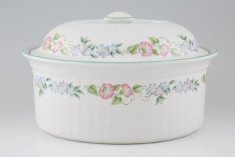 Royal Worcester English Garden - Ribbed - Green Edge Casserole Dish + Lid Oval 3pt