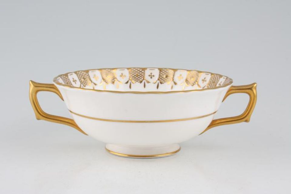 Royal Crown Derby Heraldic - White and Gold Trim Soup Cup