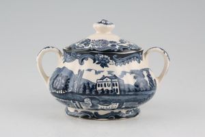 Palissy Avon Scenes - Blue Sugar Bowl - Lidded (Tea)
