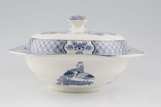 Wood & Sons Yuan - Old Backstamp Vegetable Tureen with Lid Round Base - Square Rim - Round Knob Handle 1 1/2pt thumb 1