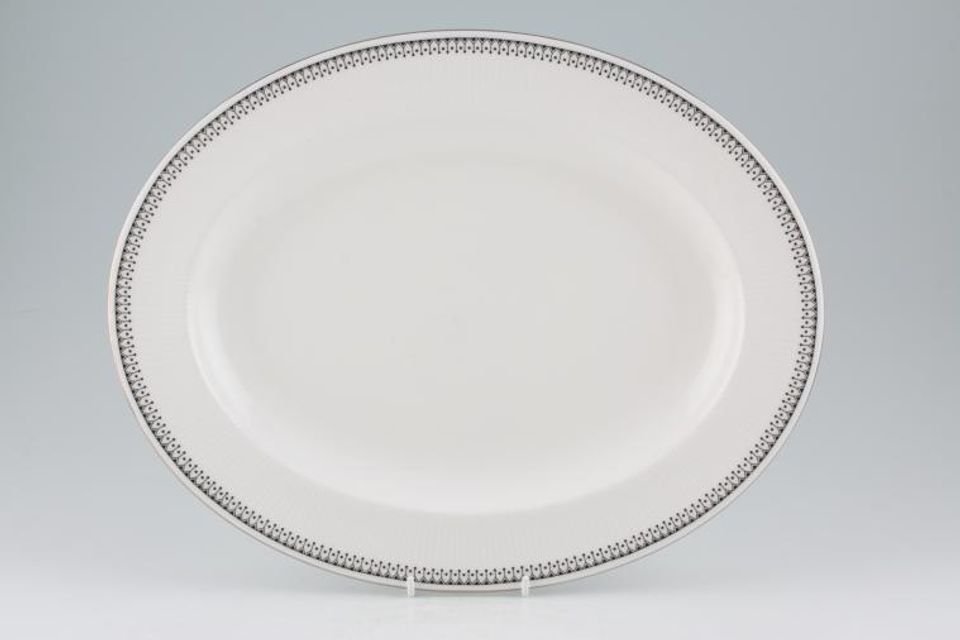 Paragon Olympus - Black and White Oval Platter 13 3/4"