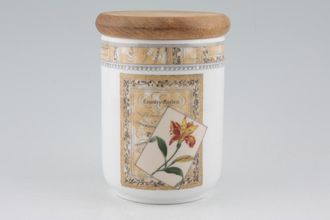 Royal Worcester Country Garden Storage Jar + Lid With wooden lid slightly worn 4" x 5"