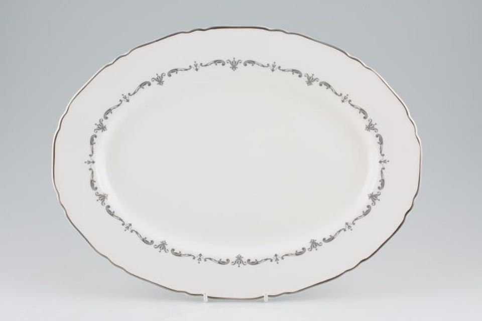 Royal Worcester Silver Chantilly Oval Platter 16"