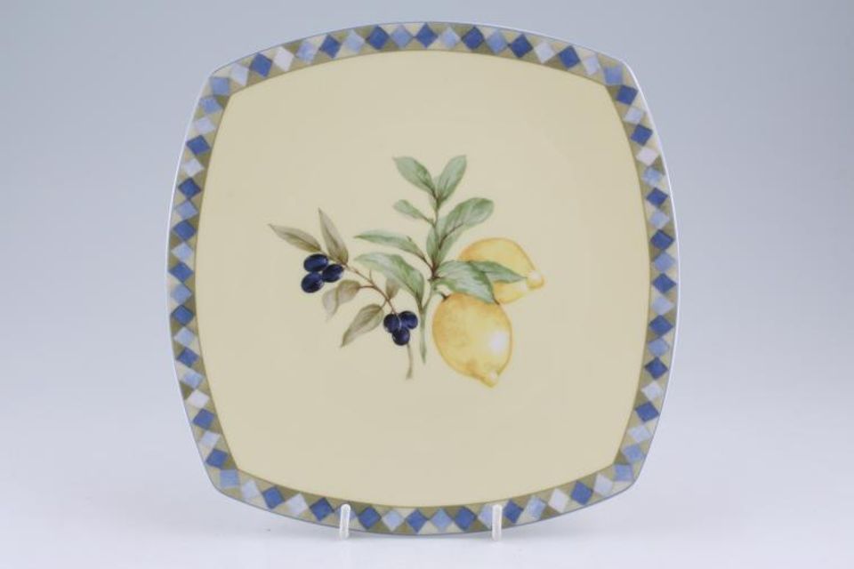 Royal Doulton Carmina - T.C.1277 Plate Square. Lemons and olives 9"