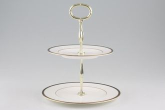 Minton Saturn - Black Cake Stand 2 Tier, 8" plate, 6 5/8" plate