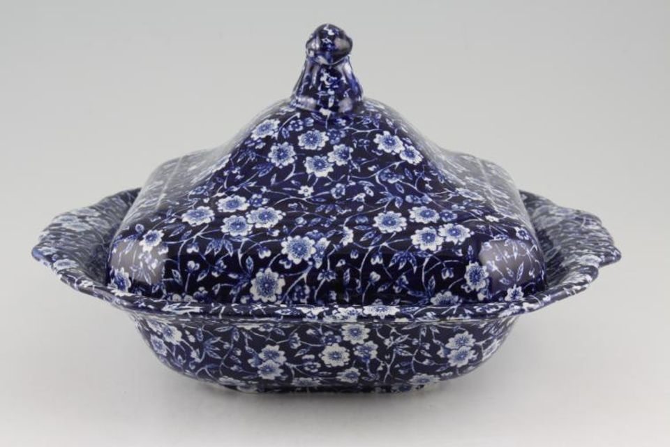 Burleigh Blue Calico Vegetable Tureen with Lid Square