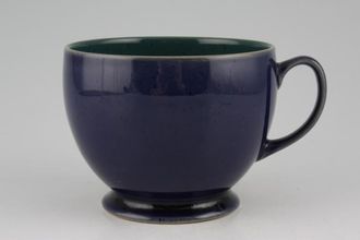 Denby Harlequin Breakfast Cup Green inner, Blue outer 4 1/8" x 3 1/8"