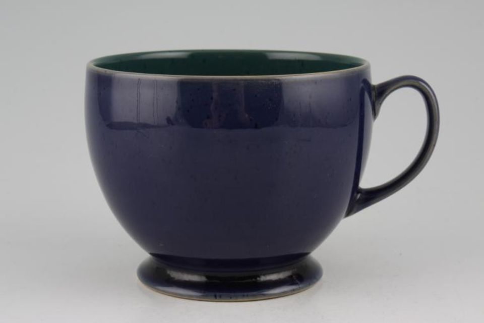 Denby Harlequin Breakfast Cup Green inner, Blue outer 4 1/8" x 3 1/8"