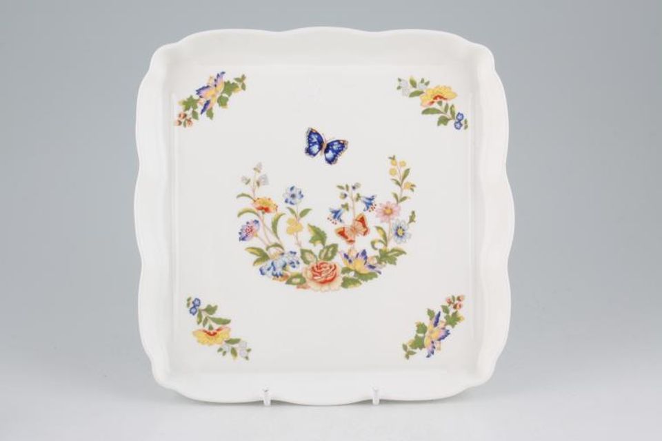 Aynsley Cottage Garden Tray (Giftware) Plain Shape, Teatime Collection Square Tray 7 1/2"