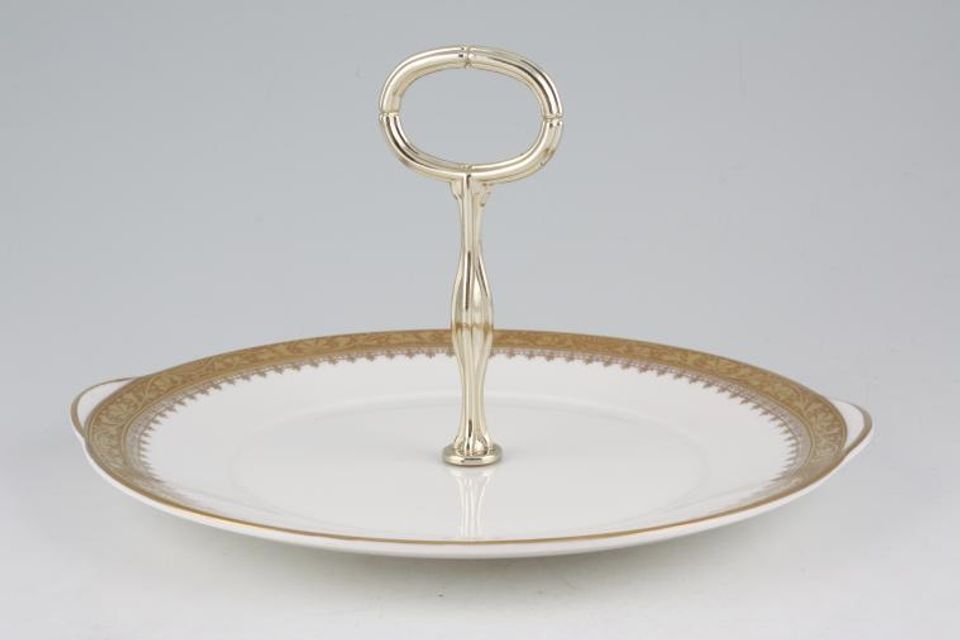 Royal Grafton Regal - Gold 1 Tier Cake Stand Eared 9 5/8"