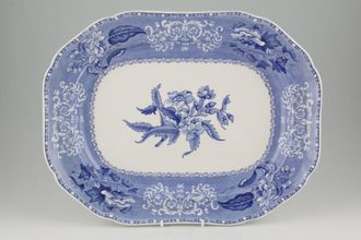 Spode Camilla - Blue - Old Backstamp Oblong Platter 14 1/2"
