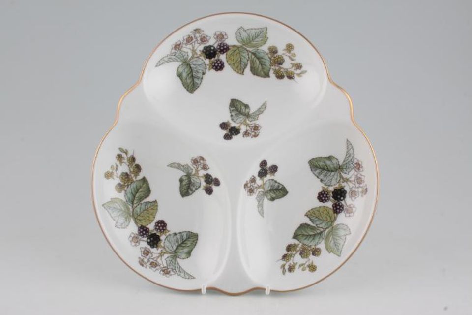 Royal Worcester Lavinia - White Hor's d'oeuvres Dish 3 compartment crudite dish 9 1/2"