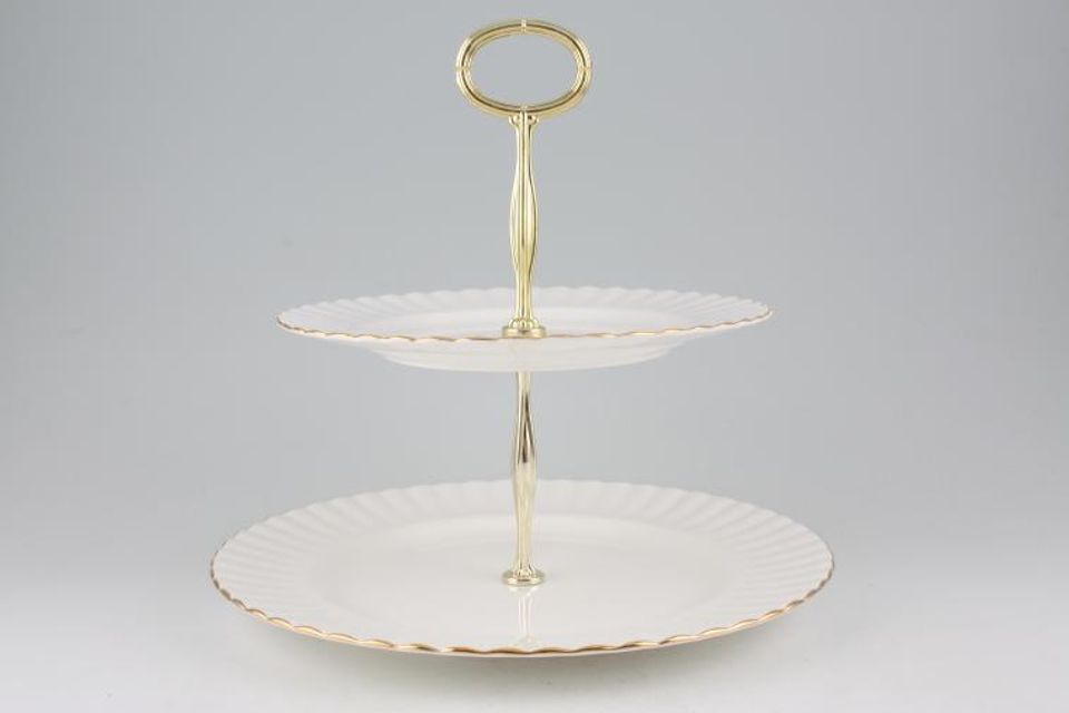Royal Albert Val D'Or Cake Stand 2 Tier 6 1/4" plate & 8" plate