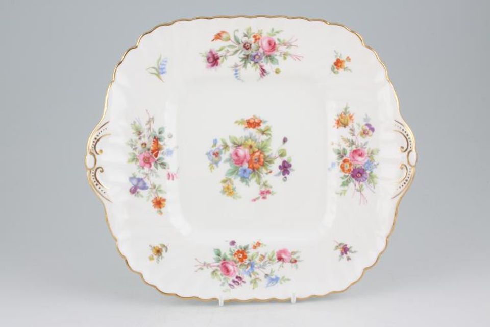 Minton Marlow - Fluted and Straight Edge Cake Plate Square /eared 9 3/4"