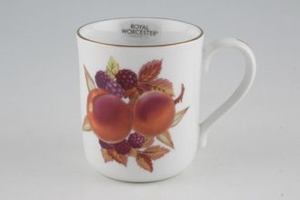 Sell Royal Worcester Evesham - Gold Edge Mug Peach and Blackberry - new style - not named. 3 1/8" x 3 1/2"