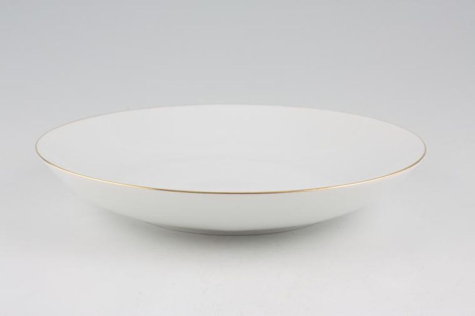 Thomas Medaillon Gold Band - White with Thin Gold Line Soup / Cereal Bowl Shallow, Coupe 8 1/2"