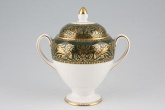 Wedgwood Florentine - Arras Green - W4170 Sugar Bowl - Lidded (Tea) Tall Globe Shape