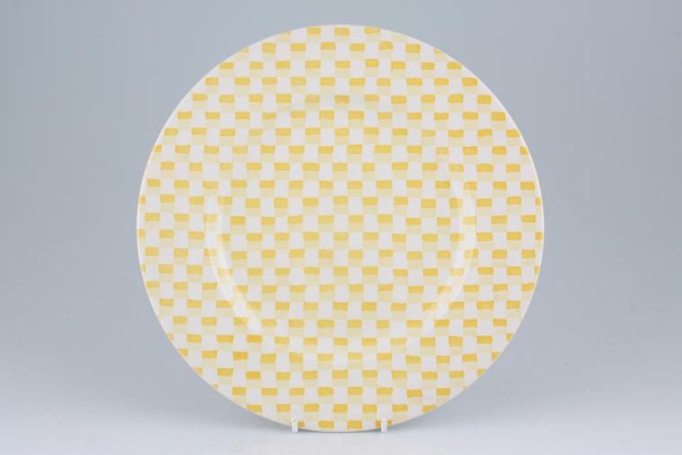 Burleigh Chequers Dinner Plate Yellow 10"