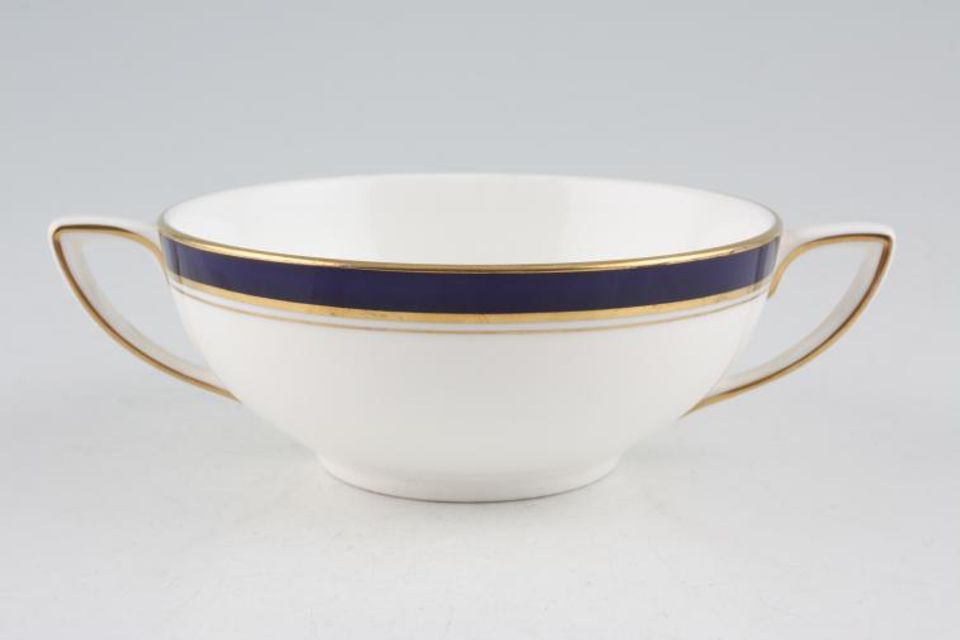 Royal Worcester Howard - Cobalt Blue - gold rim Soup Cup Made in England - Pointed Handle