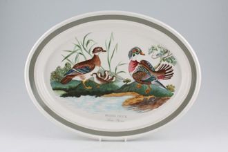 Portmeirion Birds of Britain - Backstamp 1 - Old Oval Platter Wood Duck 13"